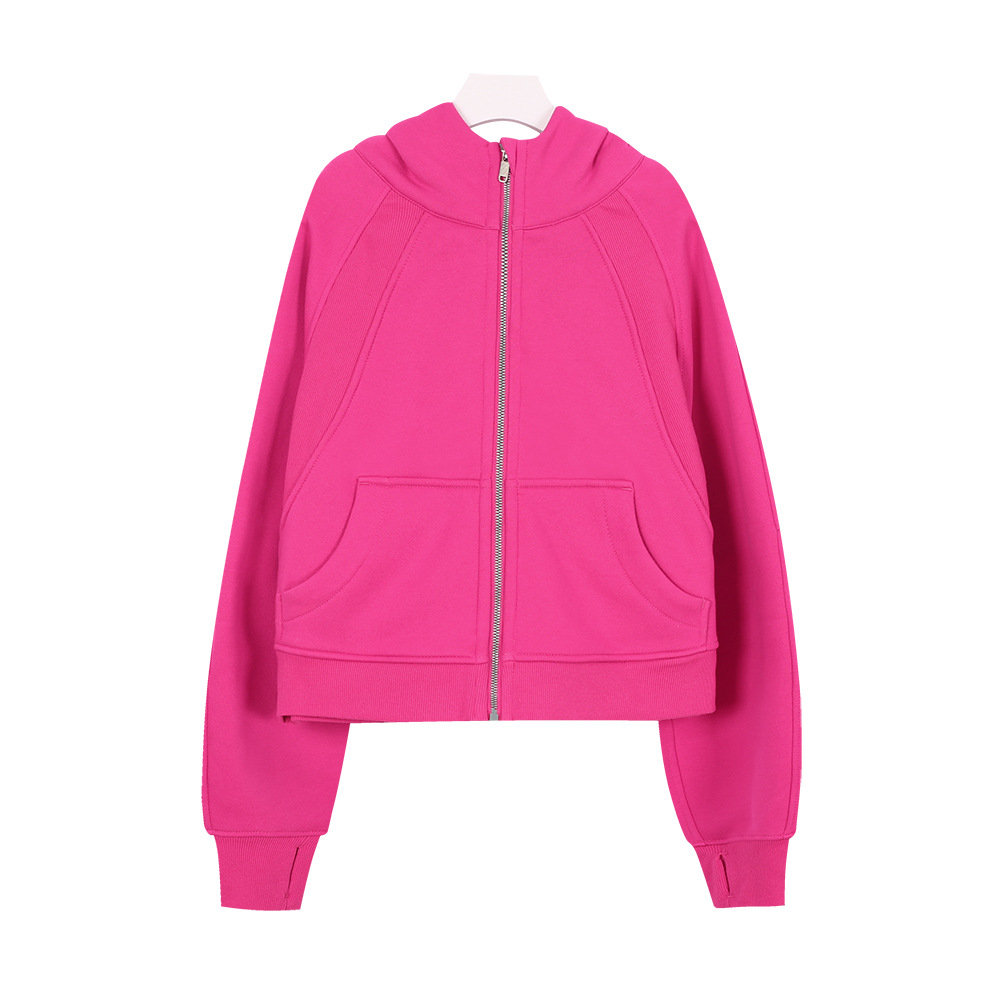 Women's Oversized Scuba Hoodie Fleece Lined Zip up Jacket Kangaroo Pocket Yoga Lounge Casual Wear_ecoleips.com
