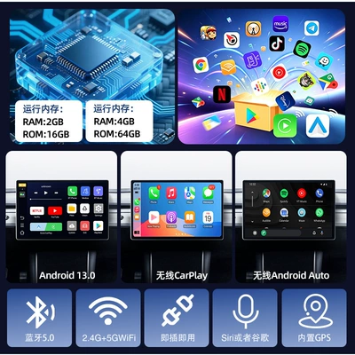 3-in-1 Smart Portable Screen: Simsiz CarPlay və Android Auto