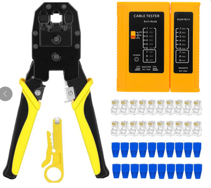 Multifuncional de malla alicates destornillador traje Red de cabeza de cristal de red de cable alicates de reparación de herramientas de reparación Kit