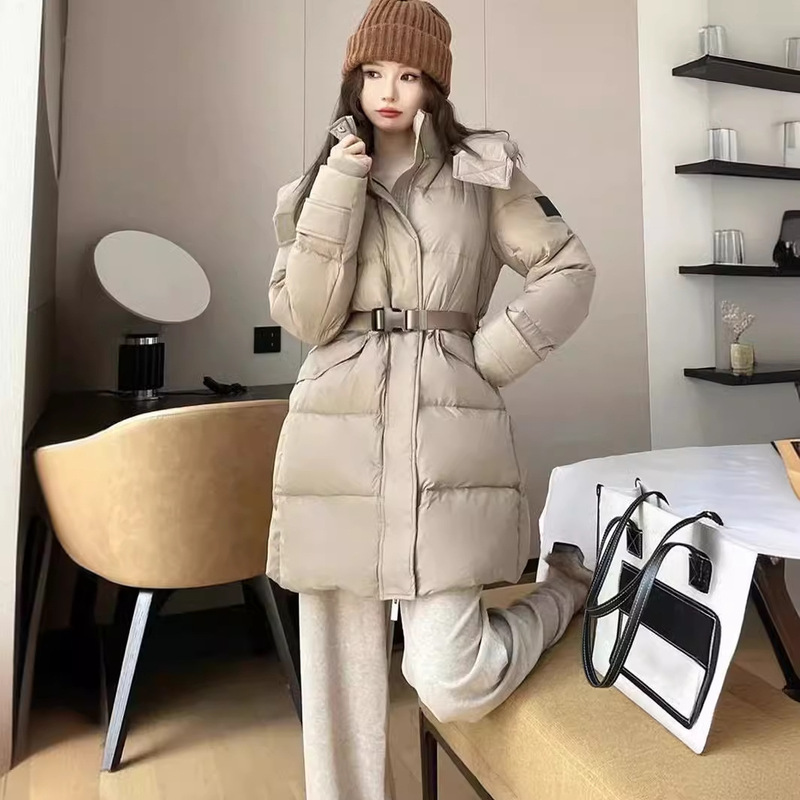 Shenzhen Nanyou Classy Women's Clothing B Home Adjustable B Home Metal Belt Waist Hooded down Jacket Outwear Winter Shenzhen Nanyou Classy Women's Clothing B Home Adjustable B Home Metal Belt Waist Hooded down Jacket Outwear Winter