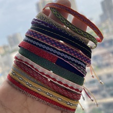 西班牙宫廷花纹波西米亚风手链女尼泊尔民族风织带纯手工饰品珠子