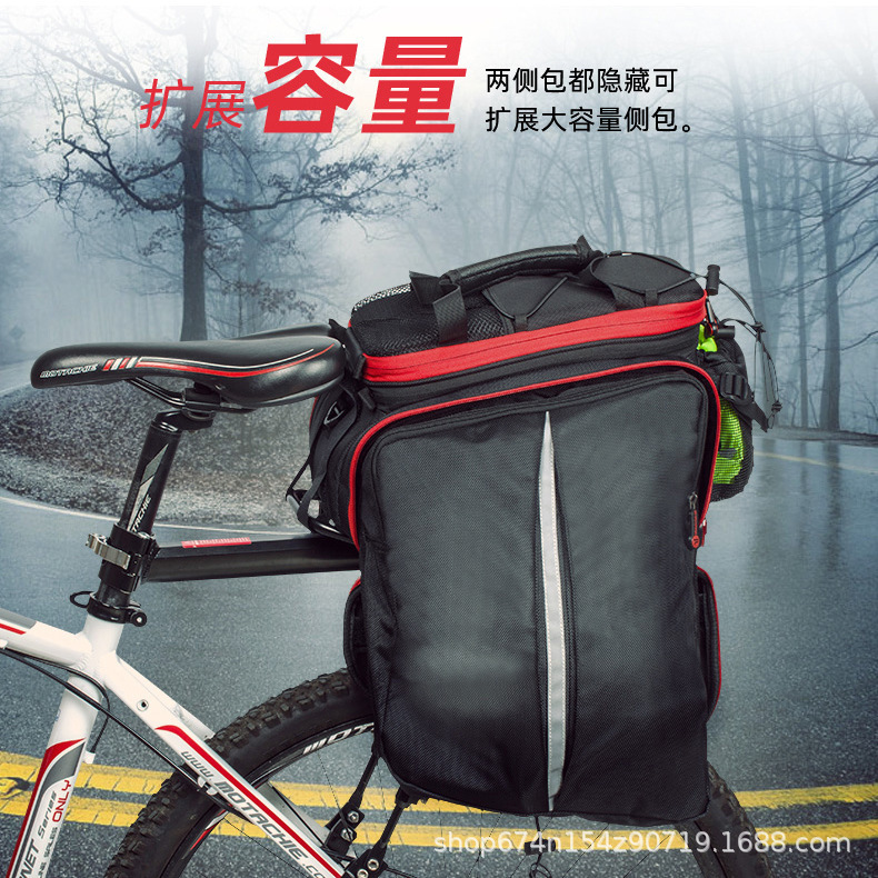 Promend bolsa de bicicleta bolsa de transporte bicicleta de montaña de gran capacidad estante bolsa de cola cubierta de la lluvia bicicleta de montaña equipo de equitación