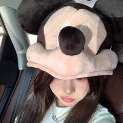秋冬の厚い保温のミッキーのミニーの帽子のかわいい漫画の旅行のカップルの大きい頭のカバーの耳の帽子