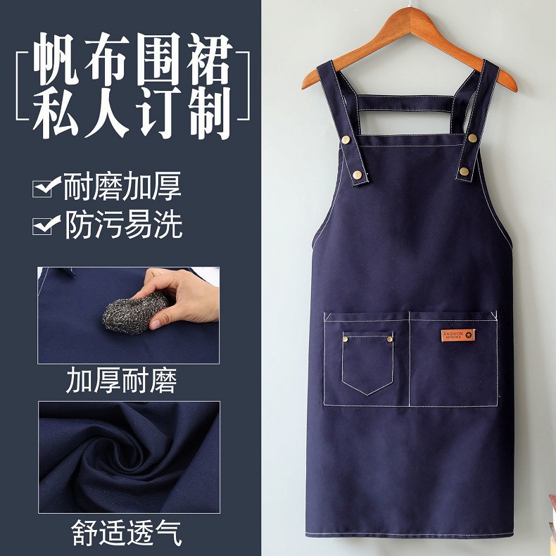 Venta al por mayor hogar cocina cintura impermeable algodón lienzo Comercio exterior transfronterizo Amazon impresión adulto coreano delantal