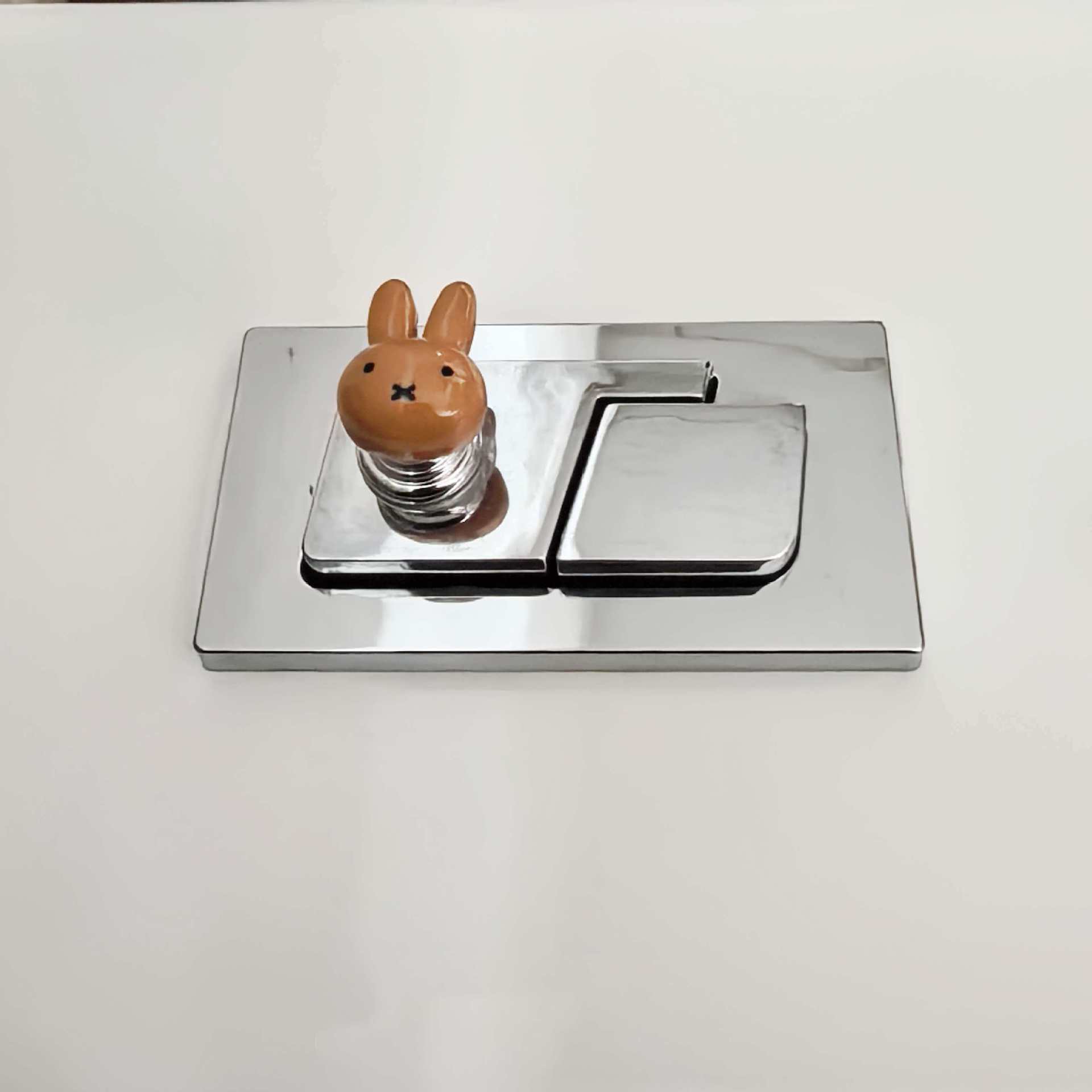 Bonito conejo miffy inodoro de presión de manicure botón de baño creativo especial botón auxiliar de tanque de descarga image 9