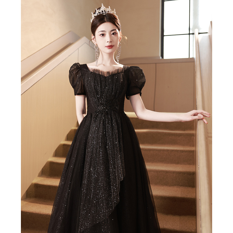 Evening Dress for Women 2026 Spring Luxury Niche High-End Black Puffy Princess Dress for High School Graduation Adult