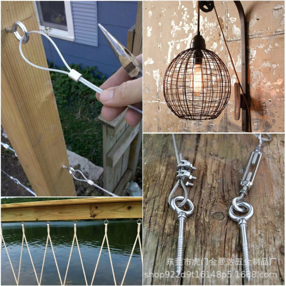 Stainless steel safety rope pressed steel wire rope lanyard led lamp chandelier wire rope aluminum sleeve terminal wire rope