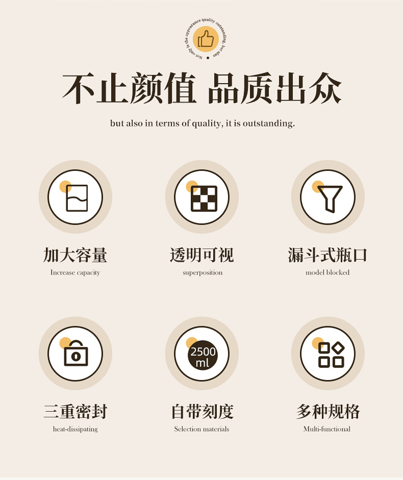 洗衣粉收纳盒家用洗衣液皂粉专用分装罐带盖透明塑料密封防潮罐