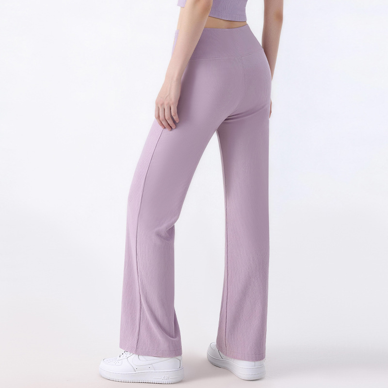 Nuevos pantalones casuales rectos delgados de cintura alta y pantalones de piernas anchas, cintura elástica, bolsillo en forma de cintura image 10