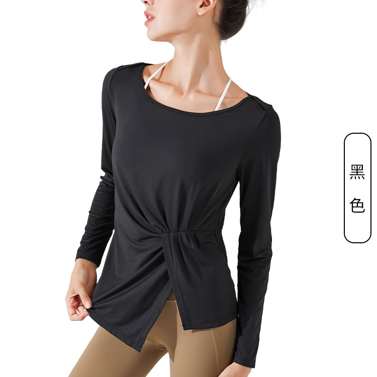 Ropa de Yoga de otoño europeo y americano manga larga de secado rápido deportes fitness superior correr adelgazamiento Delgado cadera-ropa de fitness para mujeres
