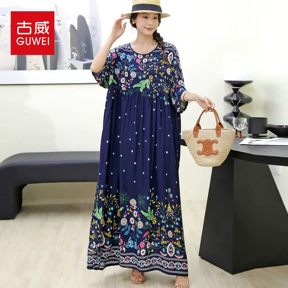 Женское летнее платье большого размера женская юбка длинная юбка рыхлое ретро туристическое платье азиатская юбка