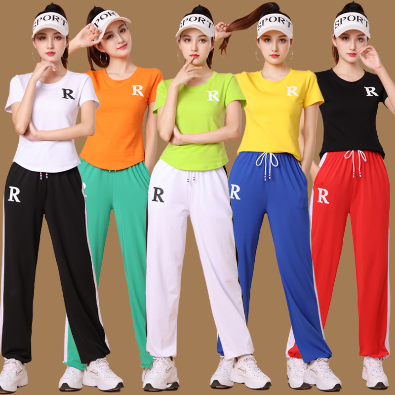 Luo Shen Plaza Dance Costume New Summer Short Sleeve Top Exercise Fitness Team Dance Costume Ghost Step Dance Gliding Dance