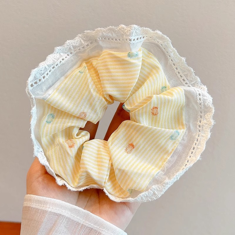 Colección de anillo de cabello lindo de intestino grande de verano de cola de caballo de cabeza de cuerda de flor de cabeza de niña universitaria estilo de alto valor de belleza joyería de cabello