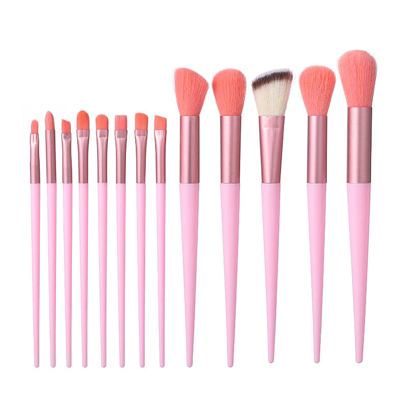 Principiante 13 pinceles de maquillaje traje conjunto completo super suave cepillo ojos estudiante barato almacenamiento portátil