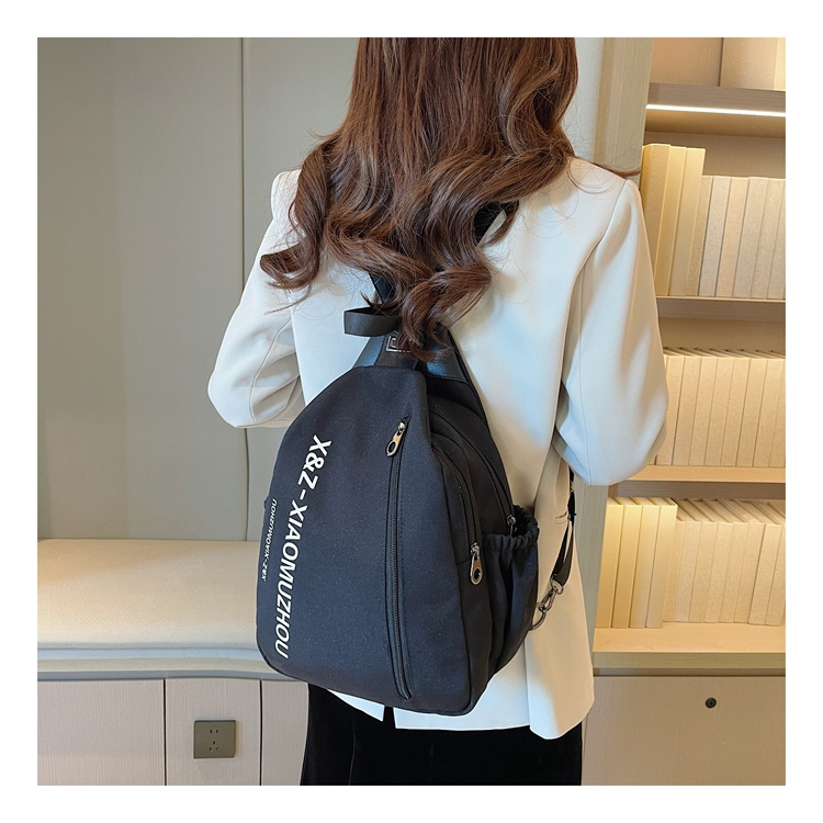 Cross-border women's multi-functional backpack, canvas chest bag, single-shoulder crossbody bag, multi-layered casual large-capacity bag undefined