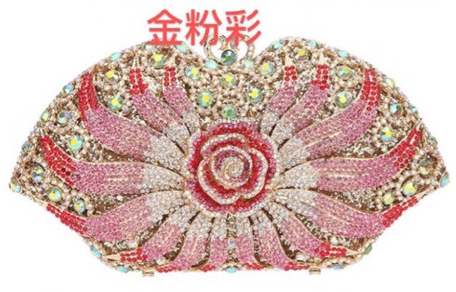 * Cross-border AliExpress hueco metal con diamantes bolsas de cena vestidos de banquete de damas bolsas de maquillaje de mano de diamantes completos