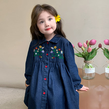 女童连衣裙春装新款儿童装公主裙女宝宝牛仔裙洋气春秋款裙子外贸