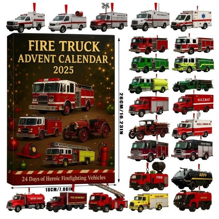 独立站新品FIRE TRUCK ADVENT CALENDAR 2025消防车降临节日历|undefined