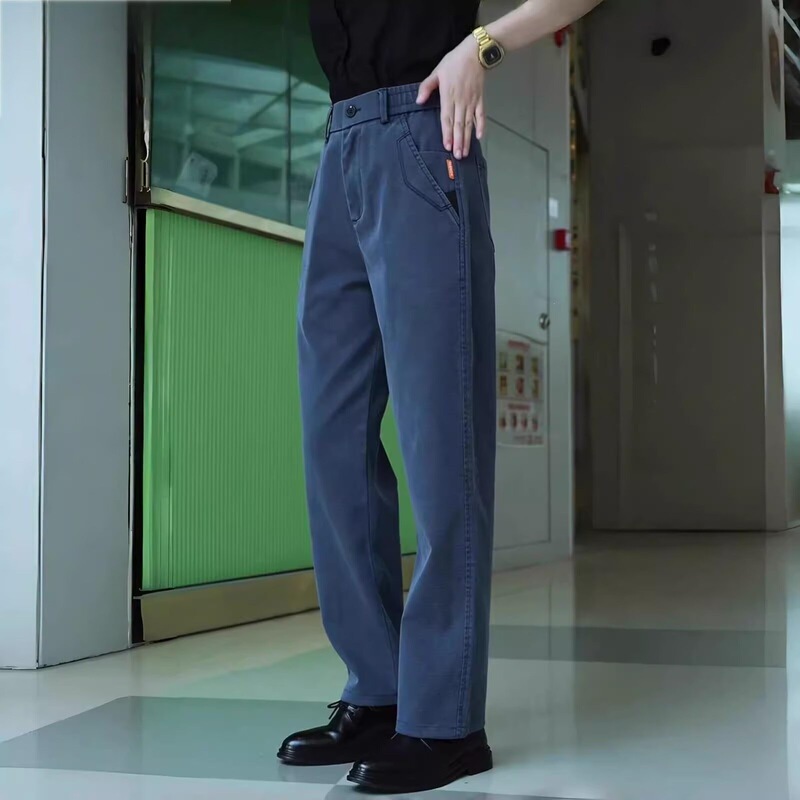 Ice Silk Jeans for Men, Loose and Versatile, Summer Thin Style, Tencel Lyocell Straight Wide-Leg Casual Work Pants for Men