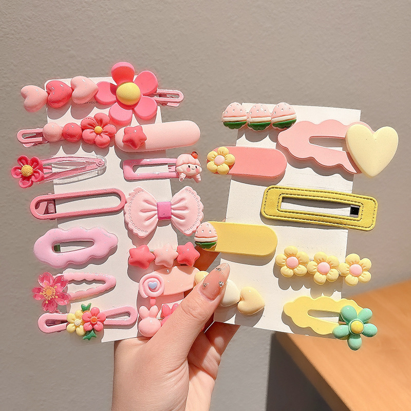 2024 nuevo clip BB de color lindo clip de cabello de boca de pato chica lateral clip de frange para niños tocado tarjeta de cabello rotura