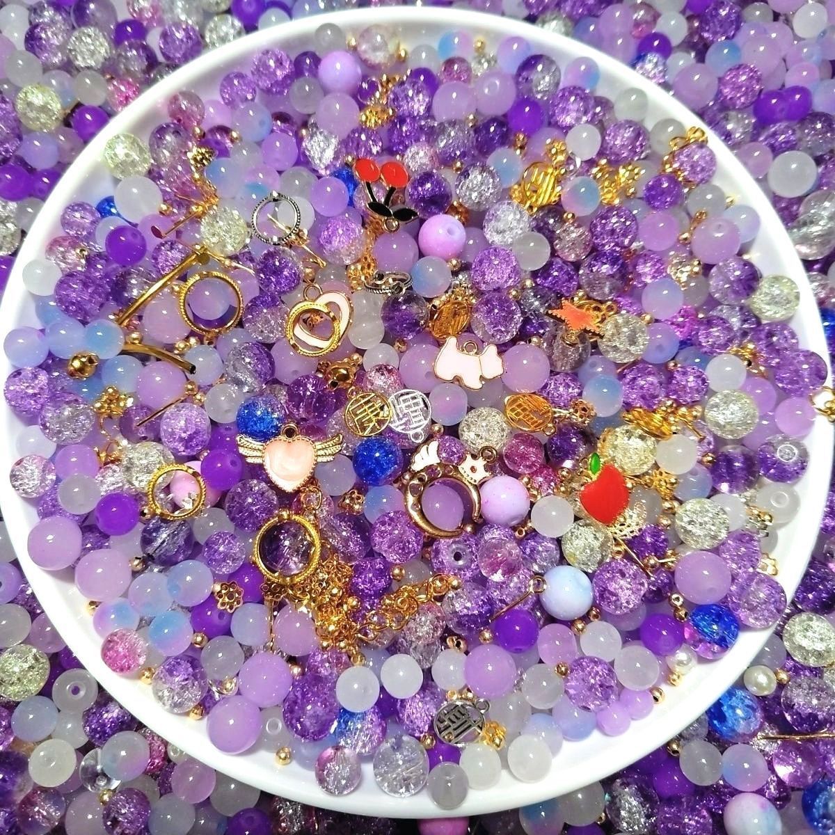 称斤卖各式各样琉璃珠特价摆摊批发手工diy手链散珠圆珠配件材料