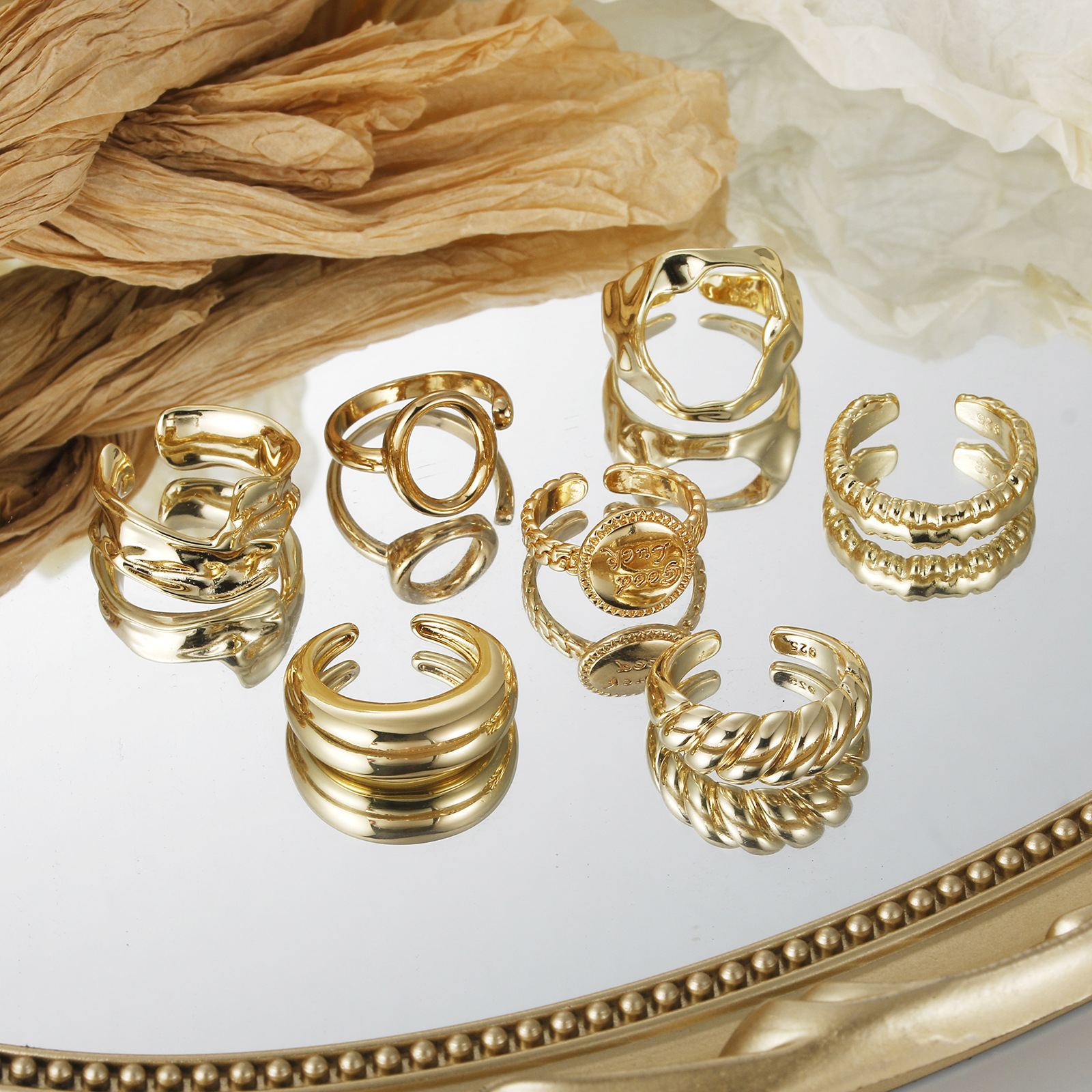 Fashion Solid Color Copper Plating Open Ring 1 Piece