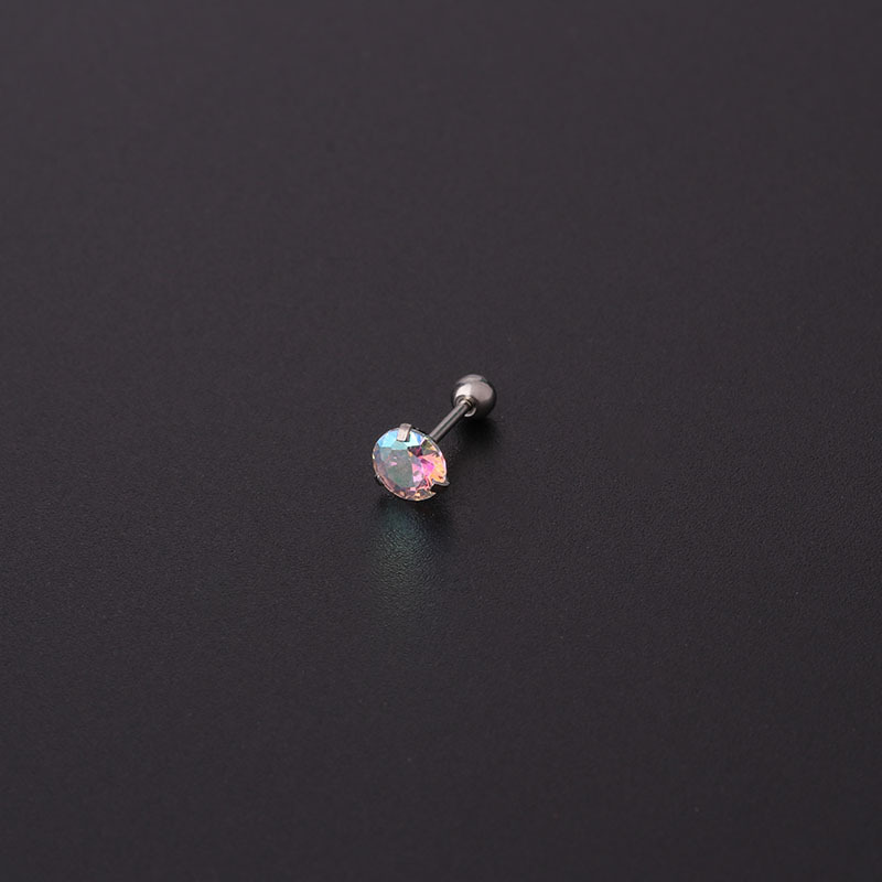 Ear Cartilage Rings & Studs Simple Style Geometric 316 Stainless Steel  Plating Zircon display picture 4