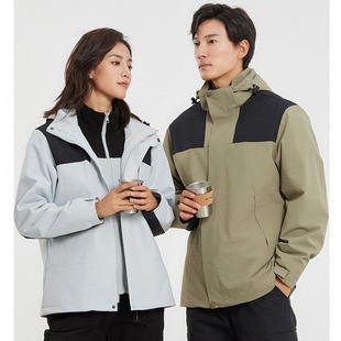 23 new outdoor assault clothing women's three-in-one color matching two-piece men's graphene warm mountaineering clothing group purchase