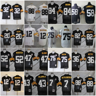 Steelers Football Jersey Team Uniform Legendary Second Generation Retro Training Game Uniform Team Uniform Short-Sleeved T-Shirt Mesh