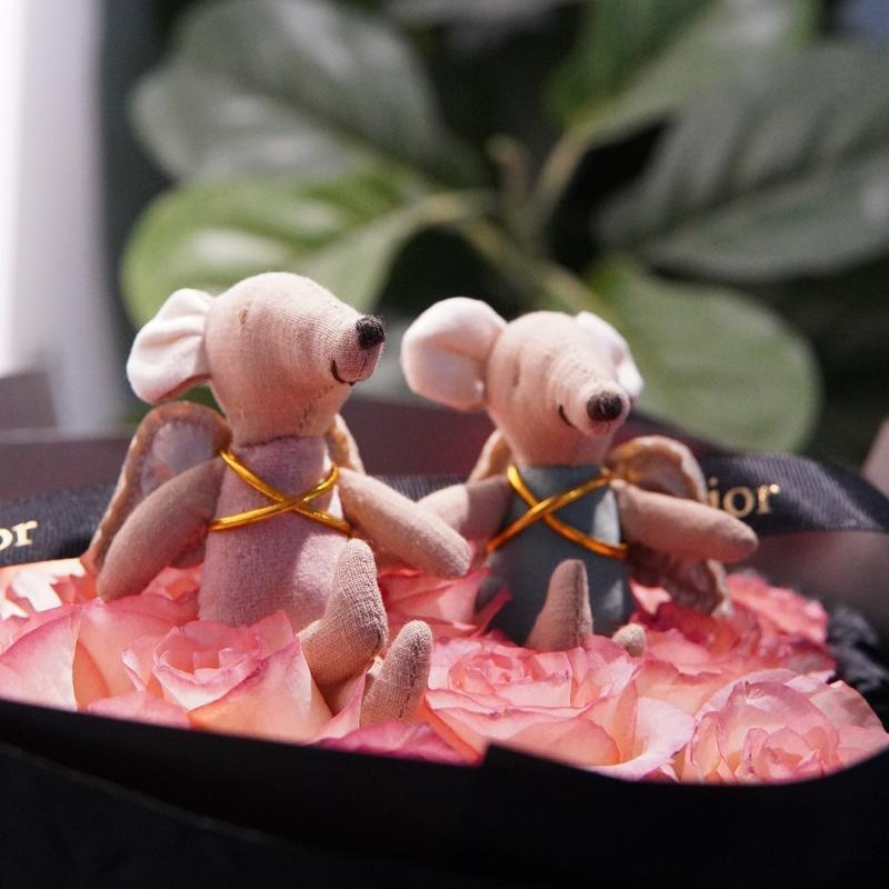 Ins estilo lino hecho a mano Ángel ratón marioneta muñeca narración de la historia jugar casa juguete mini lindo colgante