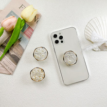 小清新ins风电镀金属圈珍珠爱心手机气囊支架背贴便携指环扣自拍