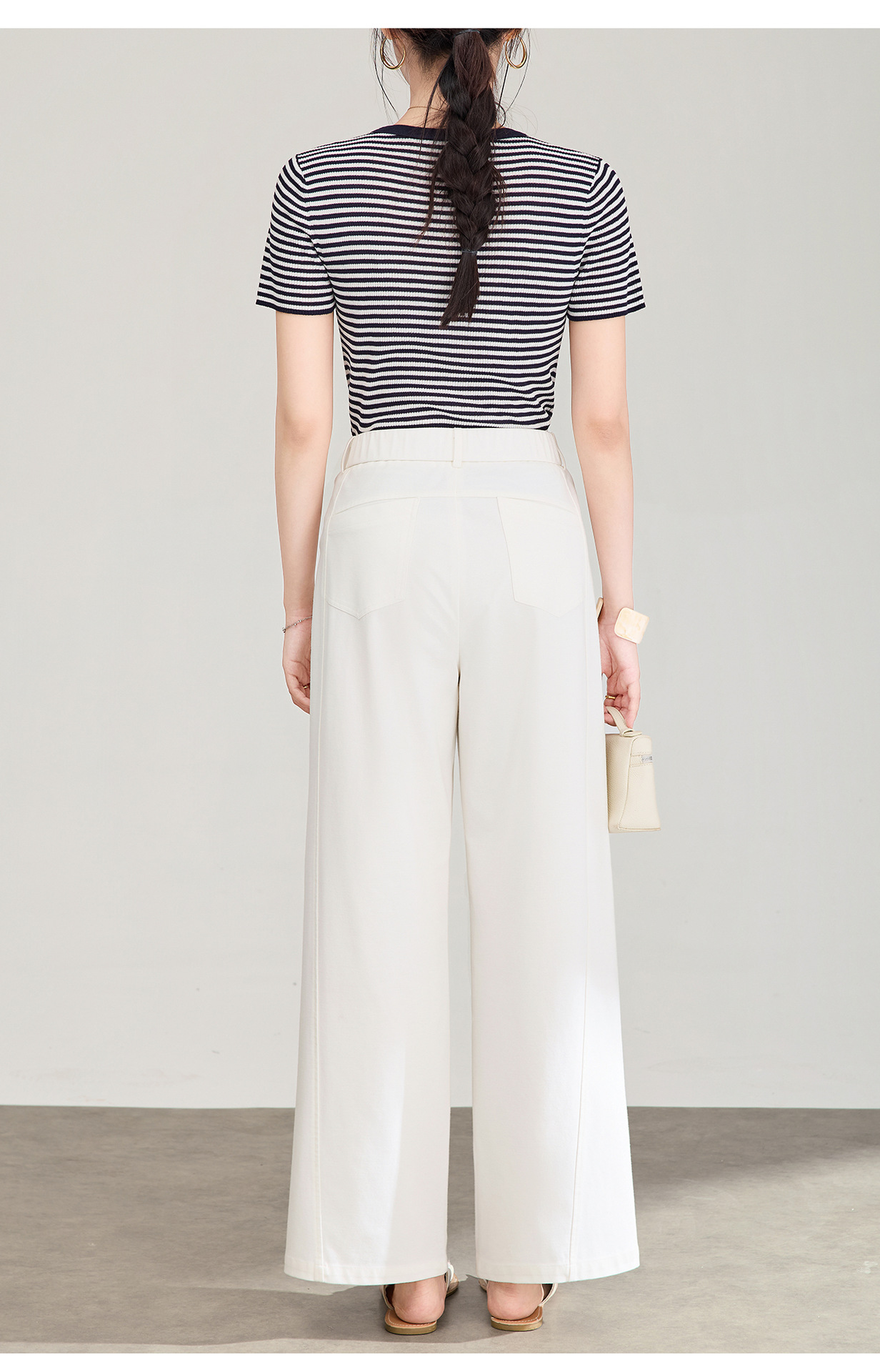 Quần culottes nữ ống rộng dáng lười, chất liệu tencel cotton mềm mại, cạp cao suông nhẹ — Xanh lông mòng đen chi tiết 21