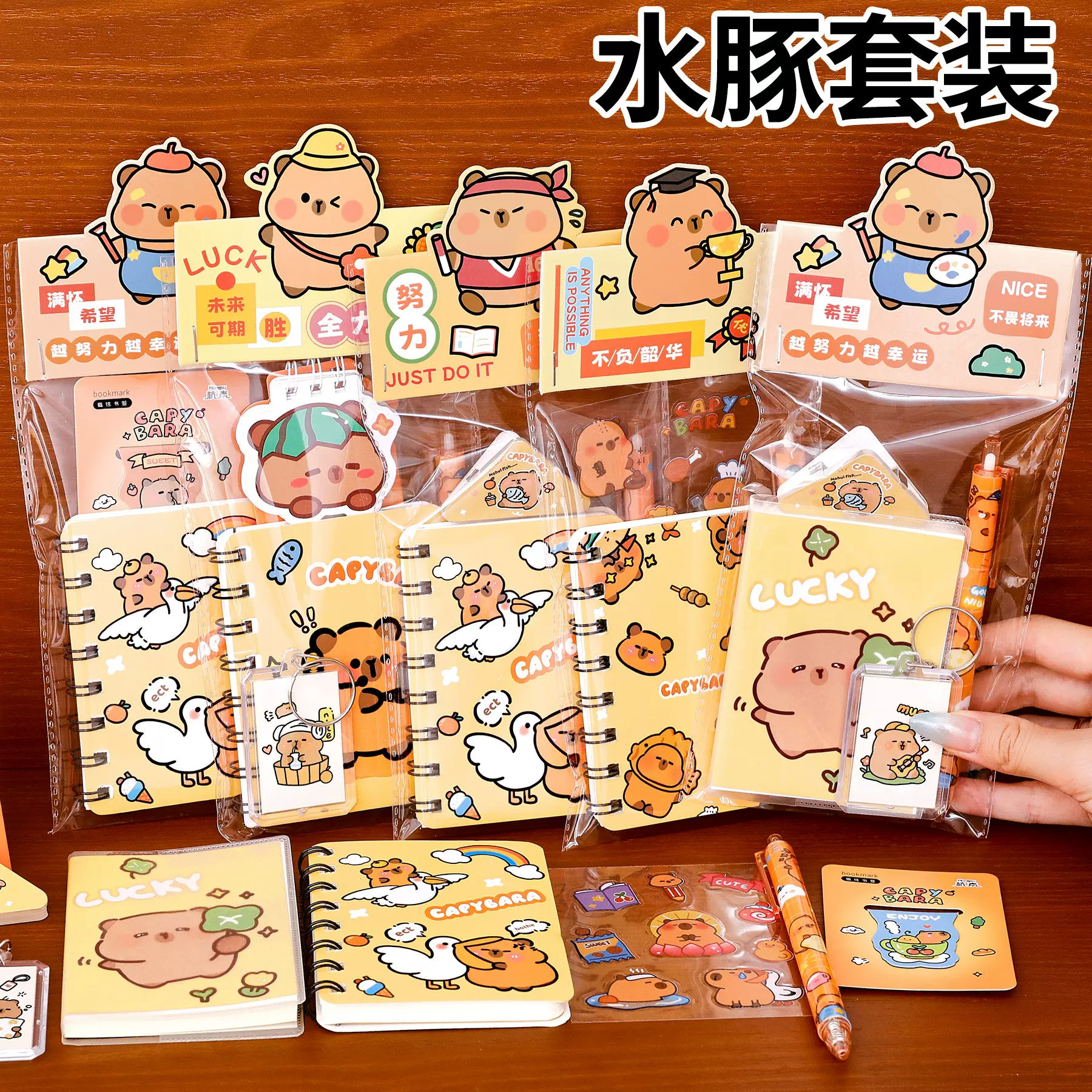 卡皮巴拉文具套装学生节日礼物奖品批发学习文具开学季礼盒小礼品