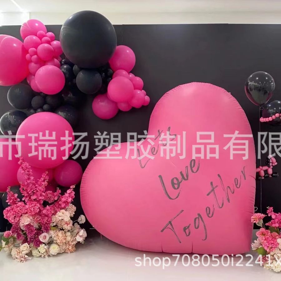 工厂D制字体情人节充气爱心气模PVC闭气告白爱心商场美陈婚礼装