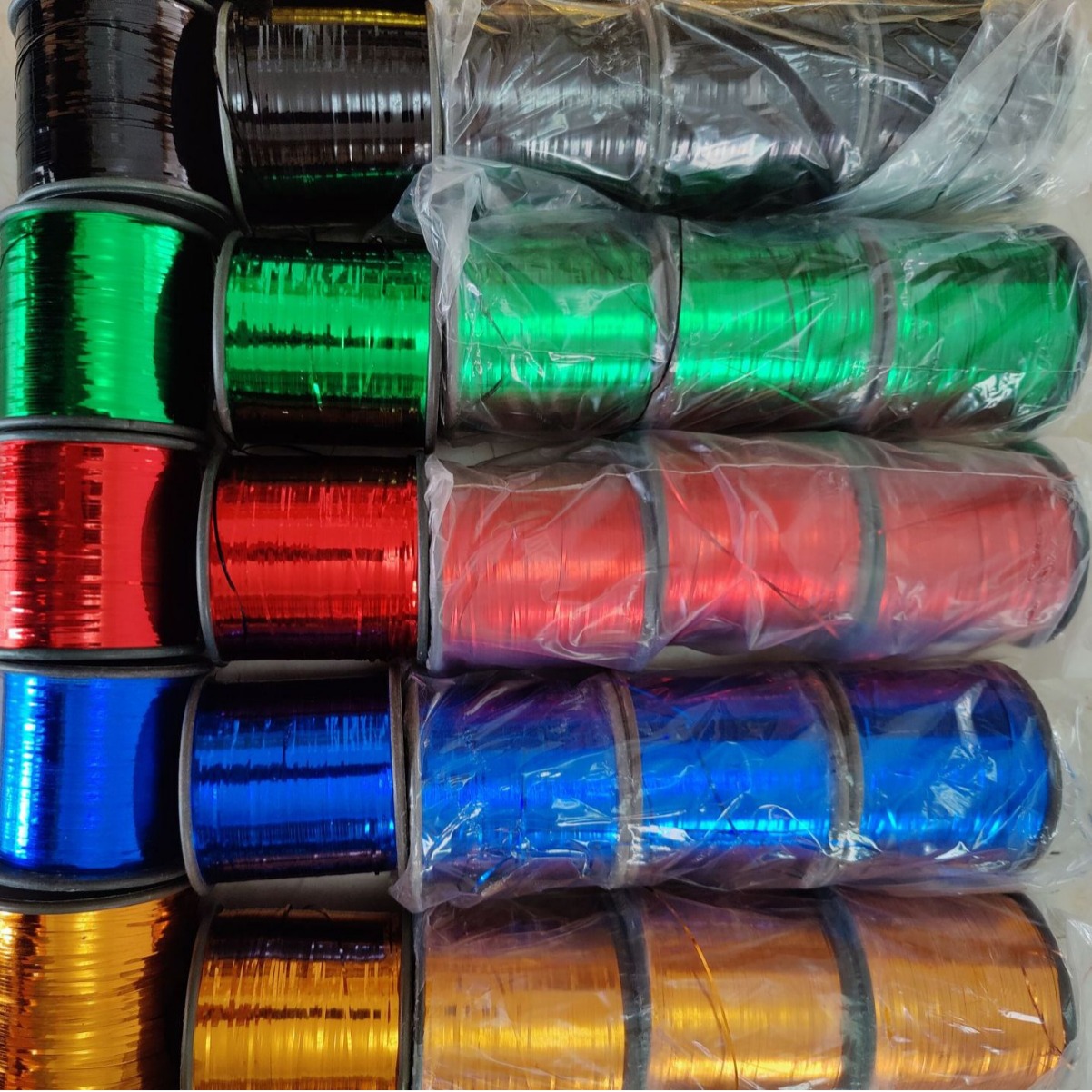 浅金黄亮片扁丝粉紫亮箔细丝亮黑扁丝3mm淡蓝色透明彩亮条扁带