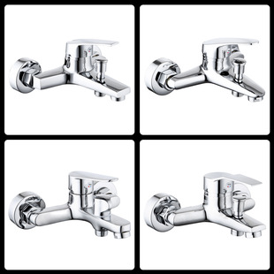 All-Copper Shower Faucet Hot and Cold Water Mixing Valve Bathroom Shower Head Shower Set Triple Mixing Valve Bathtub Faucet