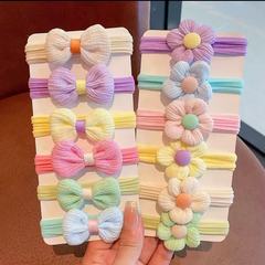 子供用高弾力マカロン色の花のリボンが可愛いです。