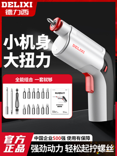 Delixi Electric Screwdriver Retractable Screwdriver Rechargeable Household Small Multifunctional Screwdriver suit Tool