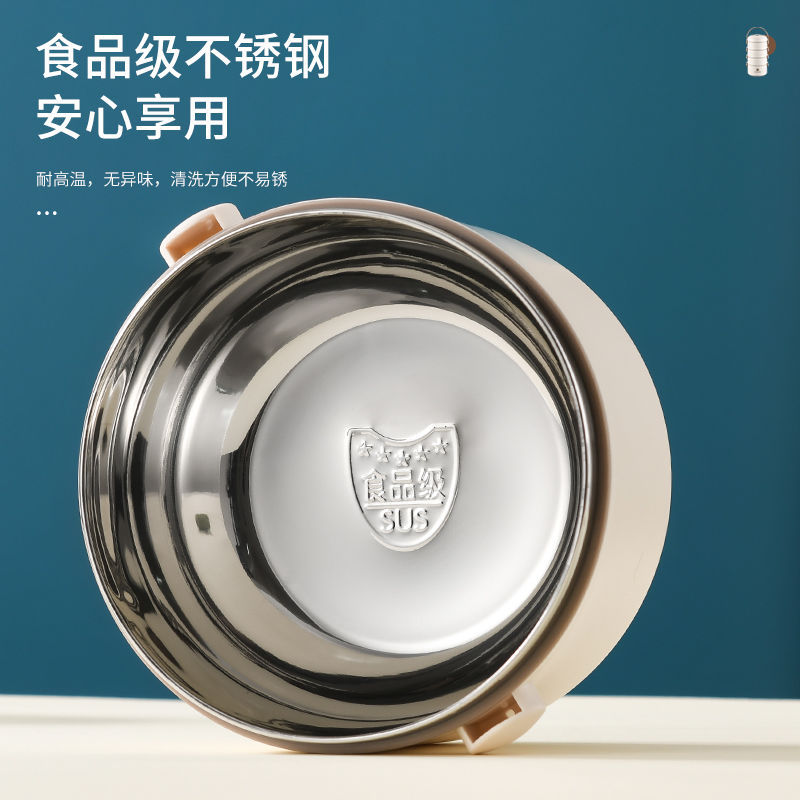 Kitchen Aibao stainless steel multi-grid insulated lunch box lunch box student tableware bowl dormitory easy cleaning office worker portable