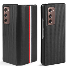 适用三星ZFold2手机壳超薄碳纤维凯夫拉翻盖皮套限量版W21保护套