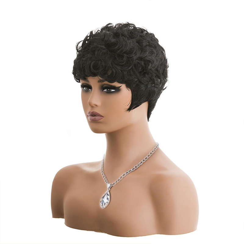 Short Pixie Cut Wig African Natural Wig for Women African Women Short Wig Suitable for Women Real Hair