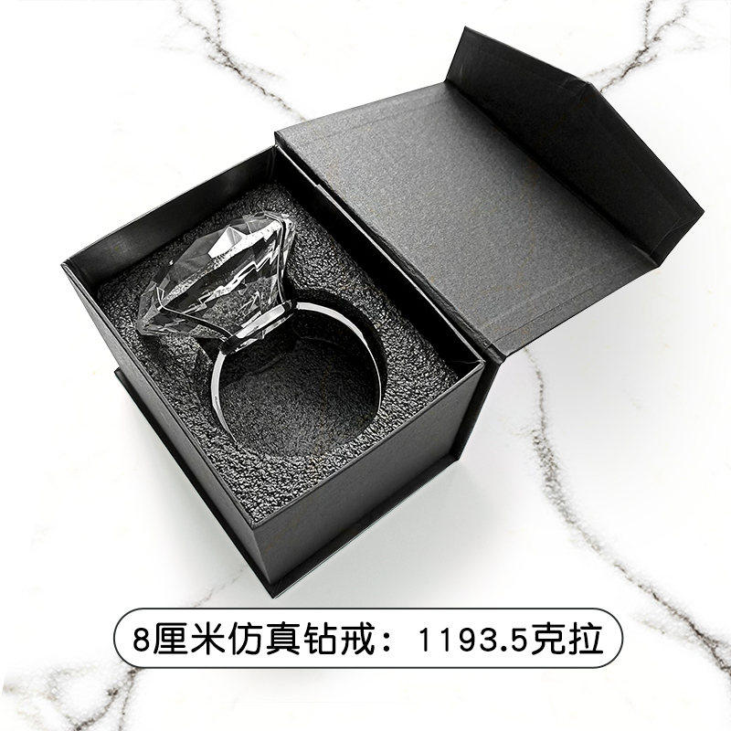 模擬クリスタルビッグリング面白い誕生日プレゼント模擬フェイクダイヤモンドリングガラス結婚式のセット小道具プロポーズ|undefined