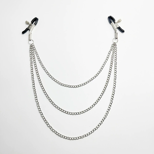 Silver black clip+silver chain 30+40+50cm