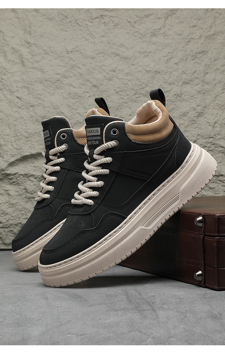 Männer herbst vielseitig casual board männer leder oberfläche wasserdicht sport dicke sohle höhe zunehmende büro_voghion.com