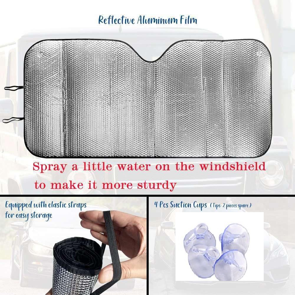 Cross-border car front window aluminum film sunshade, car aluminum film sun protection, printed universal snow car sunshade, heat insulation