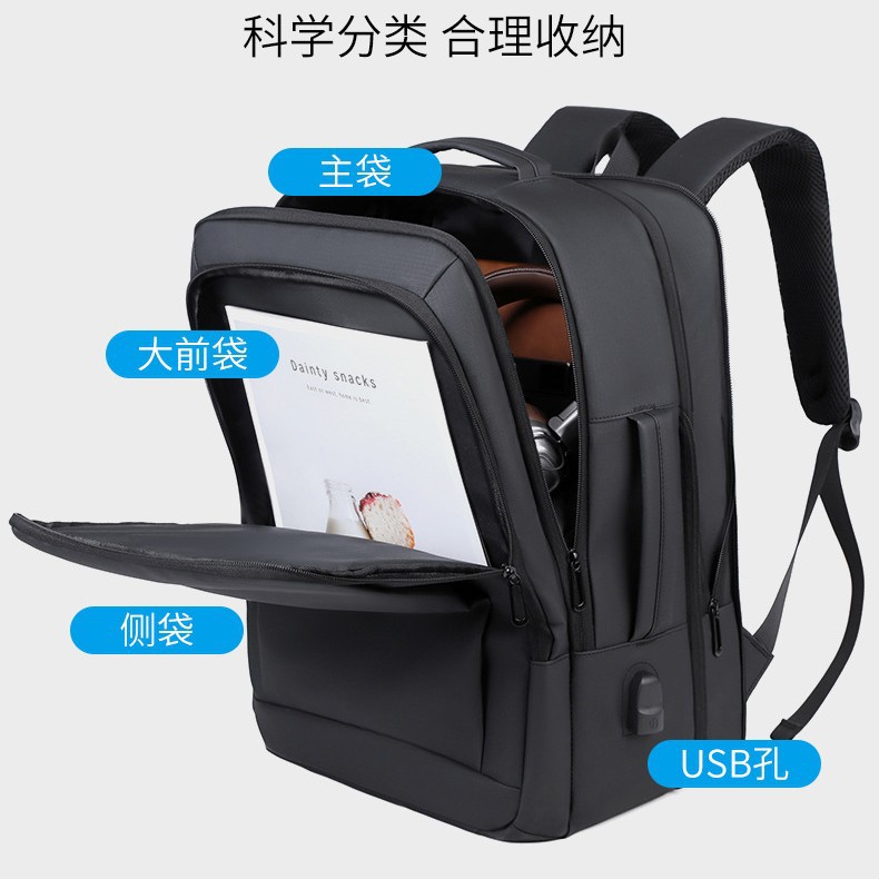 Mochila para hombres de negocios expandible multicapa mochila de computadora al por mayor viajes viajes viajeros mochila de tirón