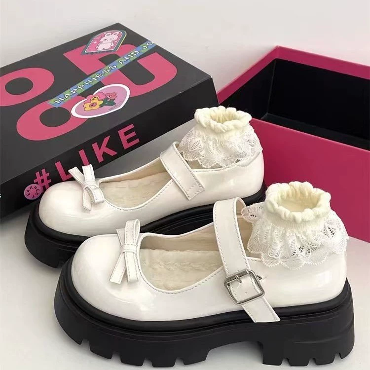 Французские туфли на толстом каблуке Мэри Джейн Женская осень 2024 Новый мелкий лук модные кроссовки