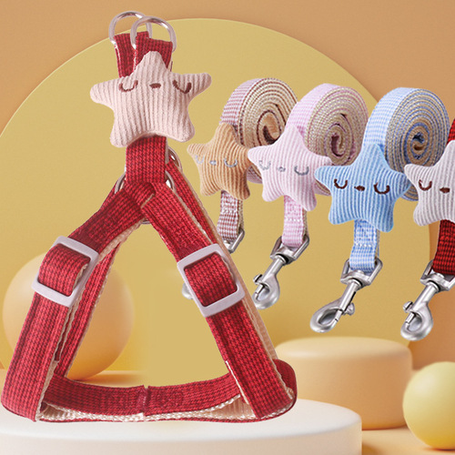 Traction rope manufacturer small and medium-sized dog harness collar anti-breakaway dog ​​rope pet vest style dog traction rope