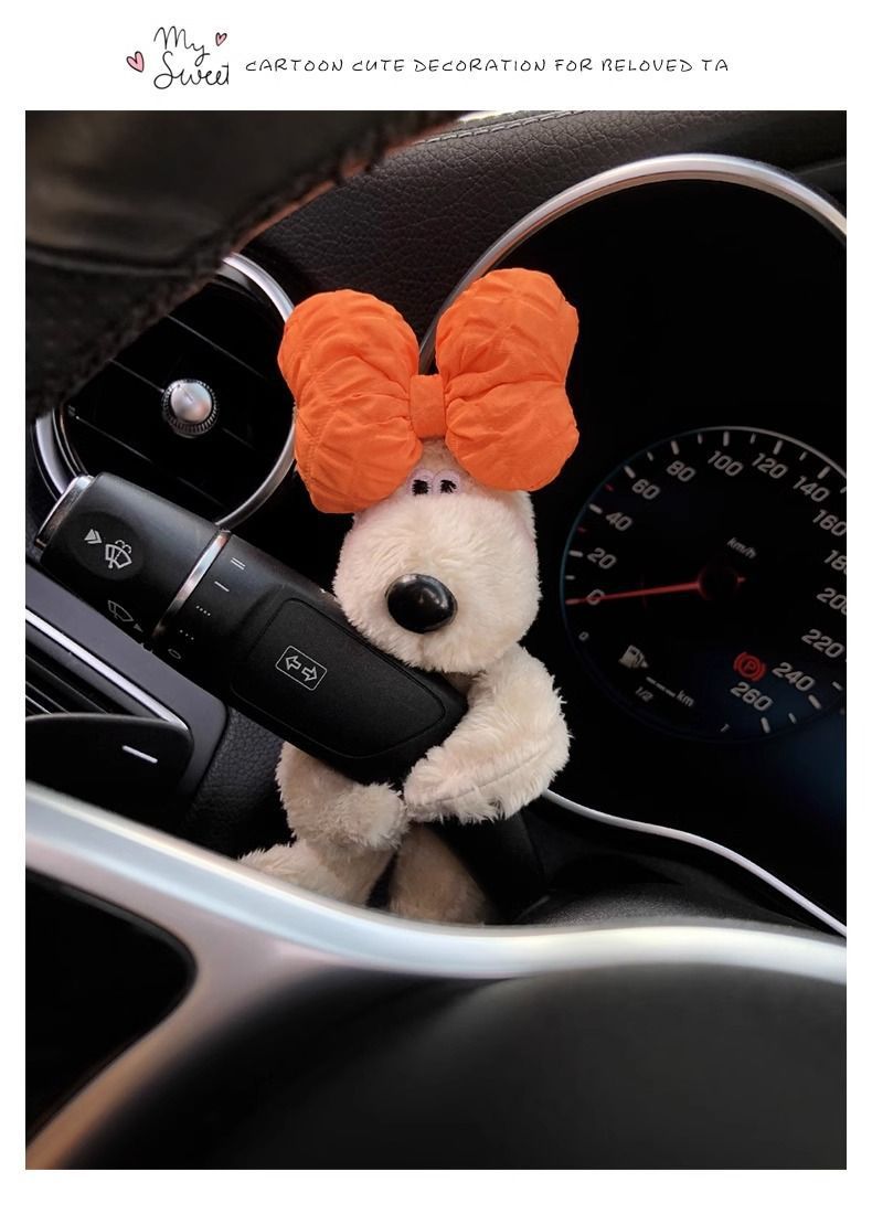 Cute doll dog car bumper decoration Mercedes-Benz car turn light wiper doll decoration car accessories female