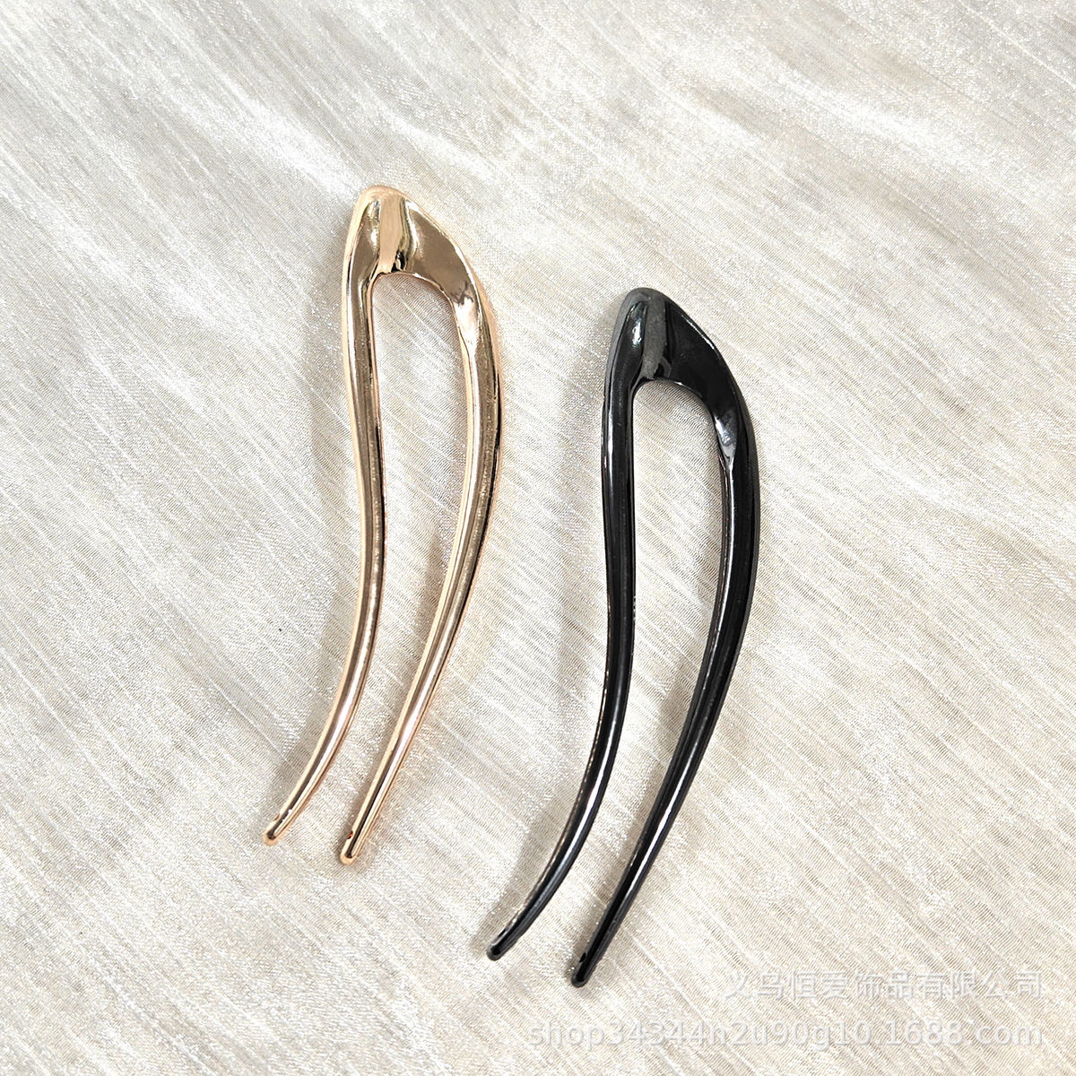 Europa y los Estados Unidos en forma de U pinzas de cabello transfronterizas oro plata aleación de pinzas de cabello horquilla de cabeza detrás de la moda bola pinzas de cabello